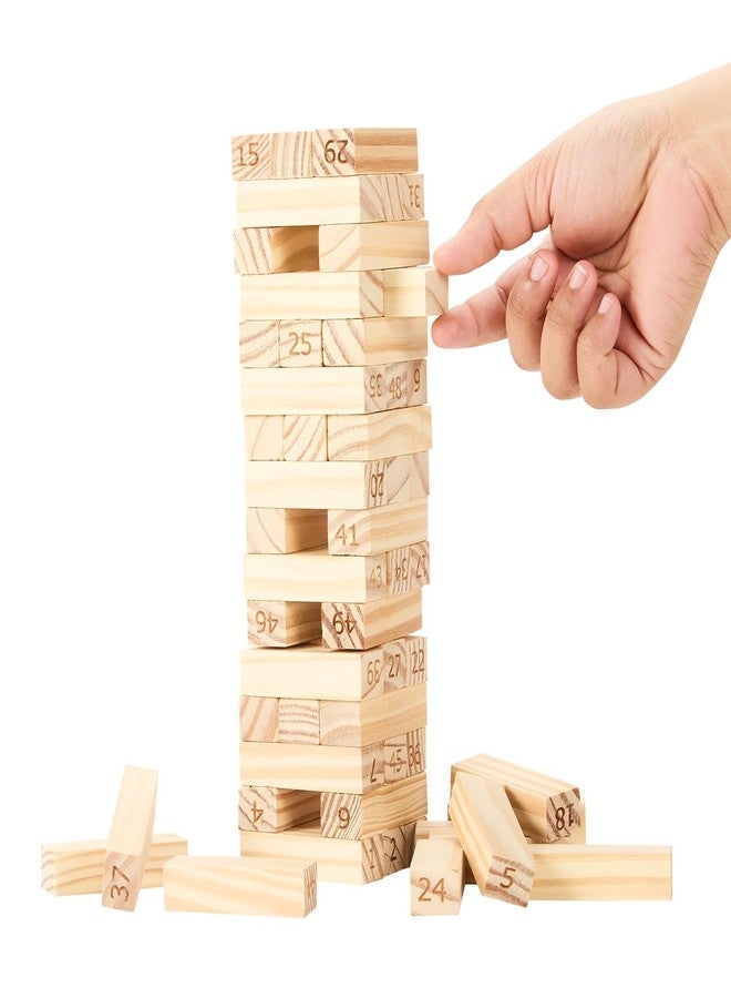 Outlanders® Wooden Block Stacking Tower Game | Tumbling Tower,4 Dices | Wooden Building Blocks | Party Game, Birthday Gift for Adults, Multiplayers | 54 Blocks (Kids Edition) - Image 2